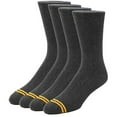 thumbnail image 1 of CANDOR AND CLASS Men's Combed Cotton (78%) Crew Socks for Men (Charcoal Gray Ribbed 1PK (4 Pairs)), 1 of 2
