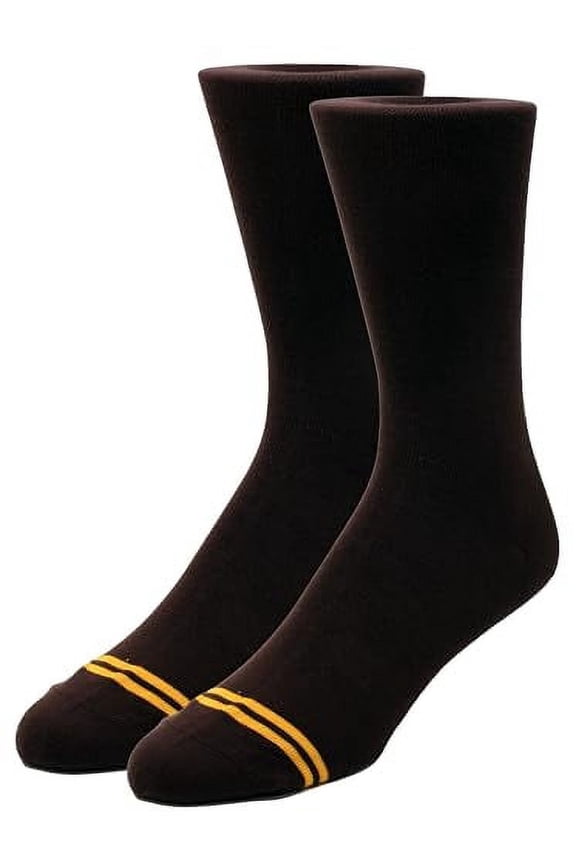 Men's Combed Cotton (78%) Crew Socks for Men (Chocolate Brown Flat Knit 1PK (2 Pairs))