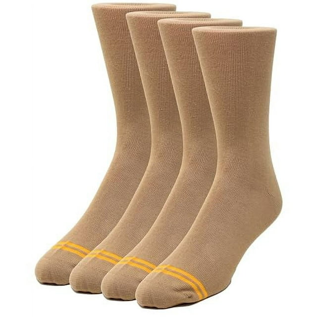 CANDOR AND CLASS Men's Combed Cotton (78) Crew Socks for Men (Khaki
