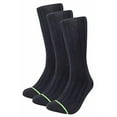 thumbnail image 1 of CANDOR AND CLASS Men's MODAL ULTRA SOFT Dress Socks, Seamless Toe, Ribbed, Crew Length Socks (Black Ribbed 1pk - 3 Pair), 1 of 6
