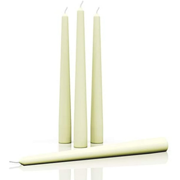 CANDWAX 10 inch Taper Candles Pack of 4 Dripless Taper Candles and