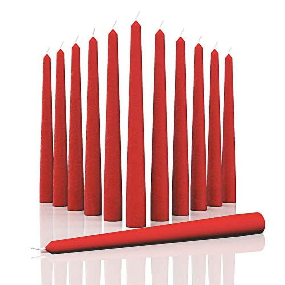 CANDWAX 12 inch Taper Candles Set of 12 Dripless and Smokeless Candle Unscented Slow Burning