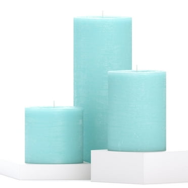 CANDWAX 3x4 Pillar Candles Set of 3 - Decorative Rustic Candles Unscented and Valentines Candles - Ideal as Wedding Candles or Large Candles for Home Interior - White Candles
