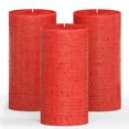 thumbnail image 1 of CANDWAX 3x6 Pillar Candles Set of 3 - Decorative Rustic Candles Unscented and Valentines Candles - Ideal as Wedding Candles or Large Candles for Home Interior - Red Candles, 1 of 79