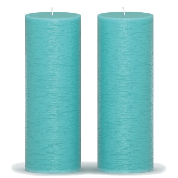 CANDWAX 3x8 Pillar Candle Set of 2 - Decorative Candles Unscented and No Drip Candles - Ideal as Wedding Candles or Large Candles for Home Interior - Light Blue Candles 3x8 2 pcs Baby Blue