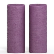 CANDWAX 3x8 Pillar Candle Set of 2 - Decorative Rustic Candles Unscented and No Drip Candles - Ideal as Wedding Candles or Large Candles for Home Interior - Pur