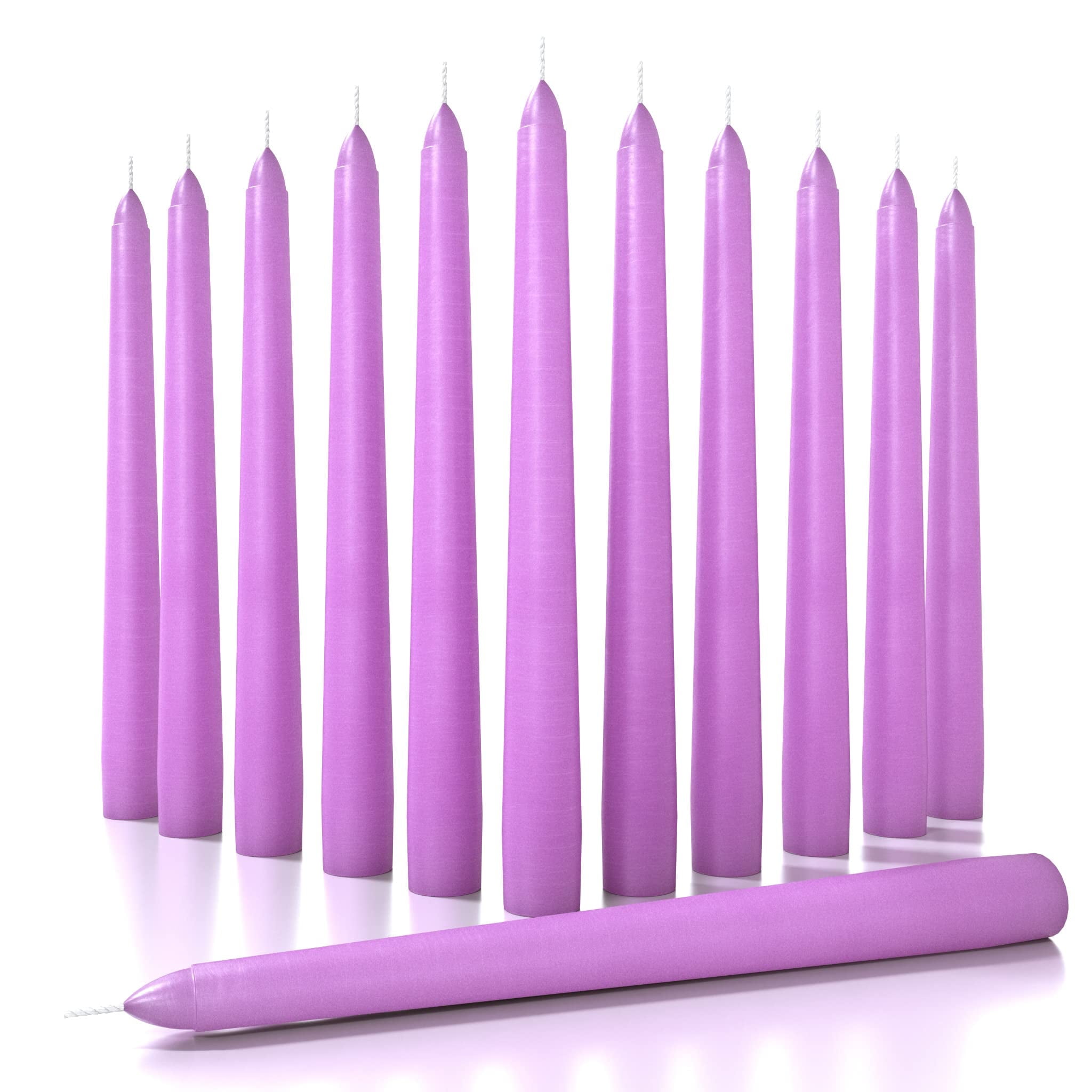CANDWAX 8 inch Taper Candles Set of 12 Dinner Candles Dripless Tall