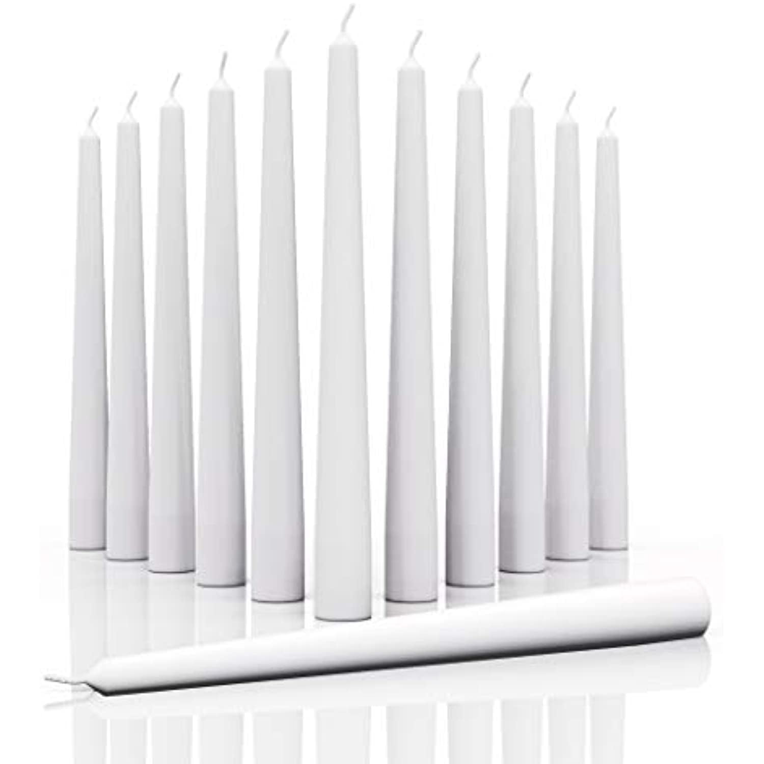 CANDWAX 8 inch Taper Candles Set of 12 Dinner Candles Dripless Tall
