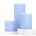 thumbnail image 1 of CANDWAX Assorted Candles Pillar - Set of 3 Rustic Pillar Candles Includes 3", 4" and 8" Unscented Candles - Long Burning Candles Ideal as Wedding Candles and Candles for Home - Light Blue Candles, 1 of 79
