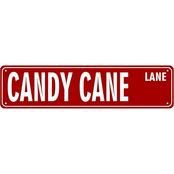 CANDY CANE LANE Street Sign Holiday Decor Christmas Signs Wall Art Decorations Tin Plaque Home 4x16 Inch.jpg