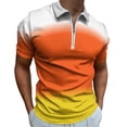 thumbnail image 1 of CANDY CORN Colors Ombre Men Zipper T-shirt Summer Casual Short Sleeve T-shirt Top, 1 of 7