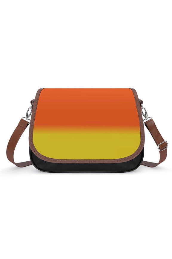 CANDY CORN Colors Ombre Vintage Crossbody Bag for Women Medium Leather Hobo Bags Shoulder Bag Classic City Leather Satchels
