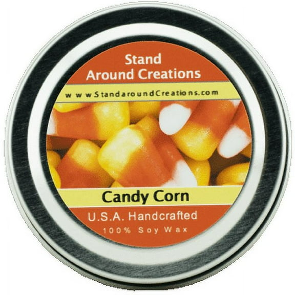 CANDY CORN TIN 2-OZ. ALL NATURAL SOY CANDLE