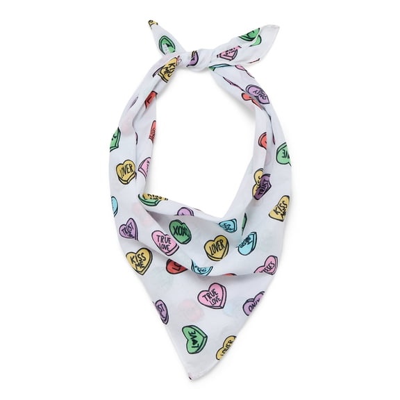 Valentine's Day Women's Print Bandana from Way To Celebrate, One Size, White/Multi