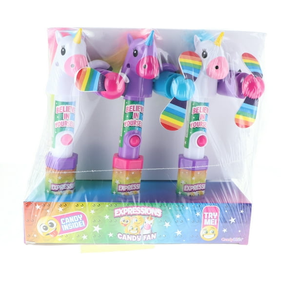 CANDY RIFIC UNICORN EXPRESSION CANDY FAN 12ct 12ct