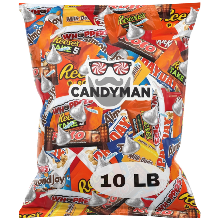 CANDYMAN 10 Pound Bag Mix of Chocolate, Individually Wrapped