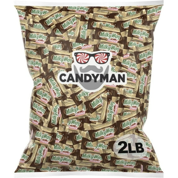 CANDYMAN (2 Lbs) Chocolate Candy Bundle of Milky Way Mini Bar Snack Pack Individually Wrapped Candy