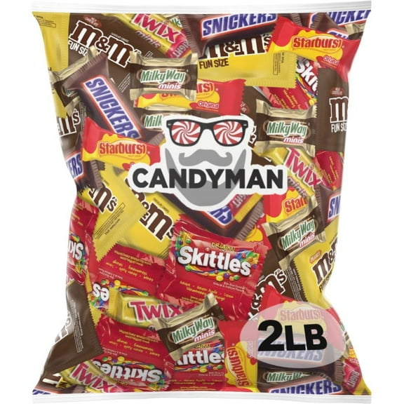 CANDYMAN (2lb) Chocolate Candy Assorted Bundle with M&M's with Peanut, Skittles & More