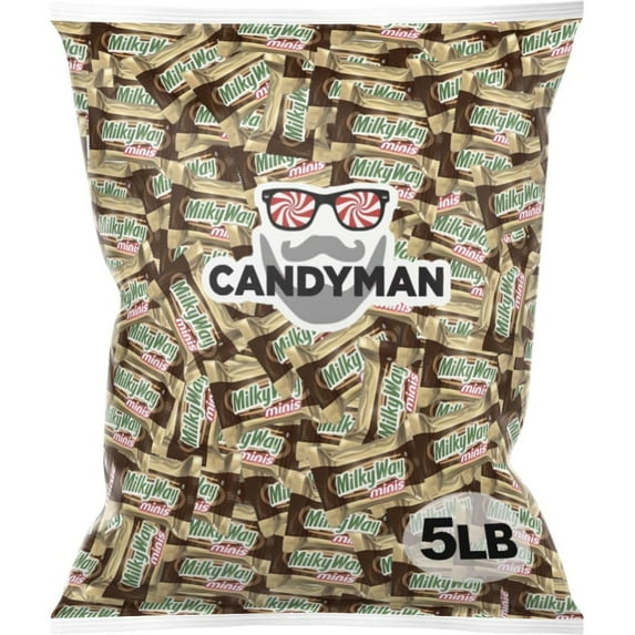 CANDYMAN (5 Lbs) Chocolate Candy Bundle of Milky Way Mini Bar Snack Pack Individually Wrapped Candy
