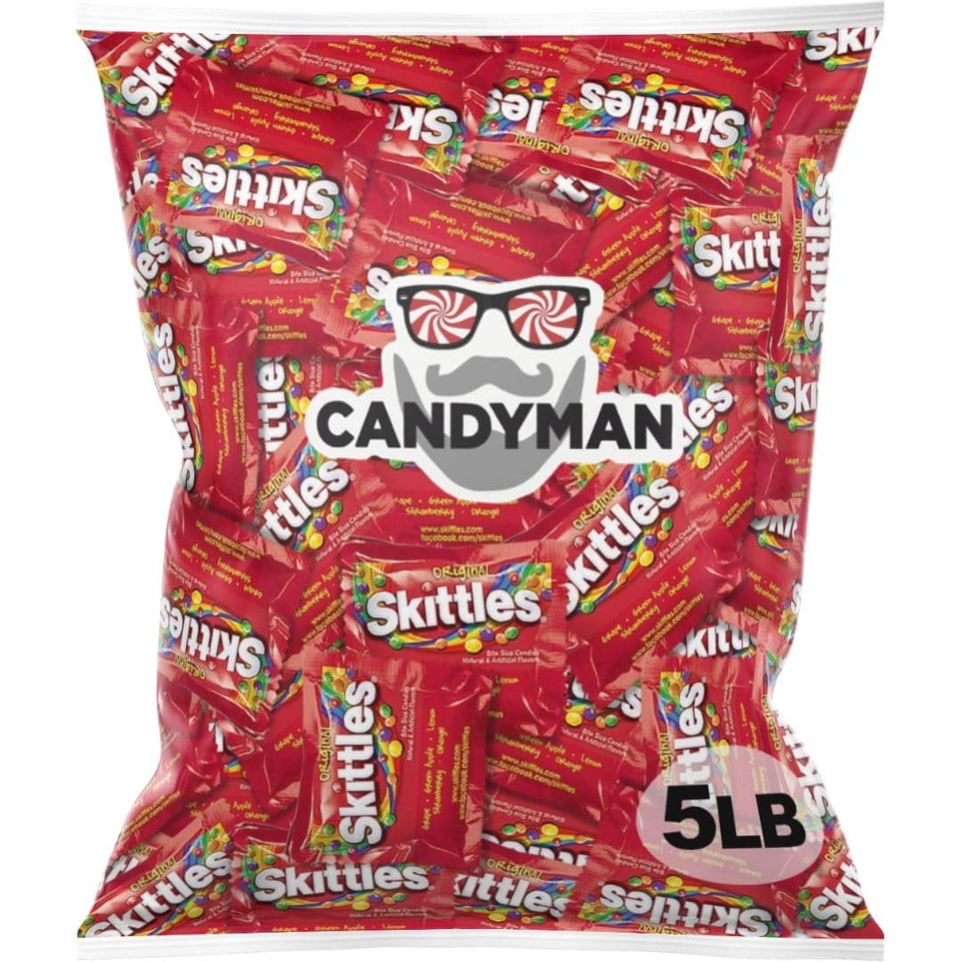CANDYMAN 5LB Bundle of Skittles candy bulk, individually wrapped candy
