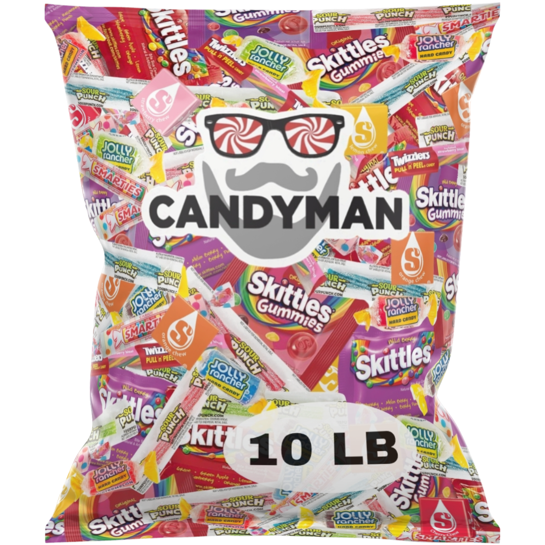 CANDYMAN Assorted Candy Variety Pack 10lbs of Bulk Individually Wrapped Pinata Stuffers