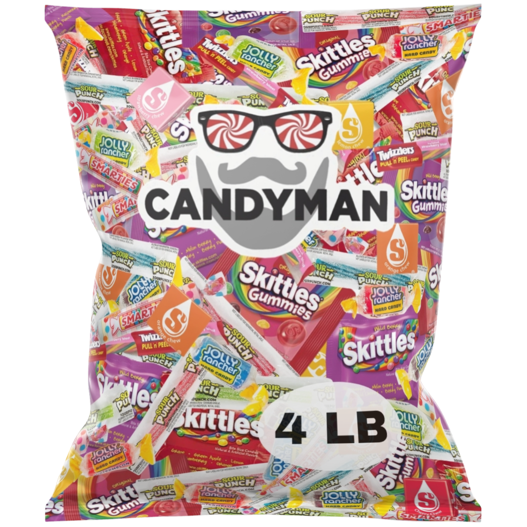 CANDYMAN Assorted Candy Variety Pack 4lbs of Bulk Individually Wrapped Pinata Stuffers
