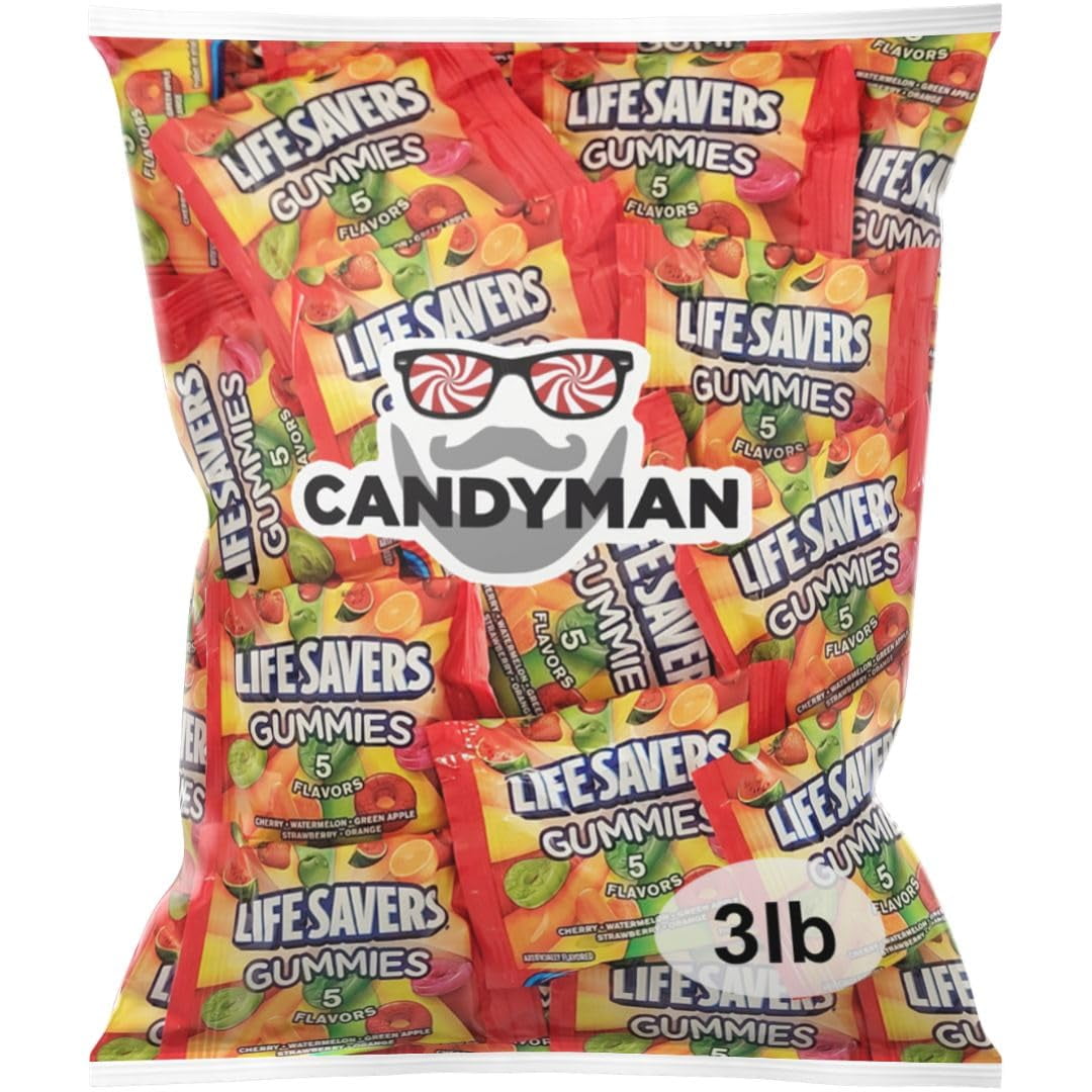 CANDYMAN Bundle of Fun Size Lifesavers Gummies 3 Pounds Bulk Candy ...