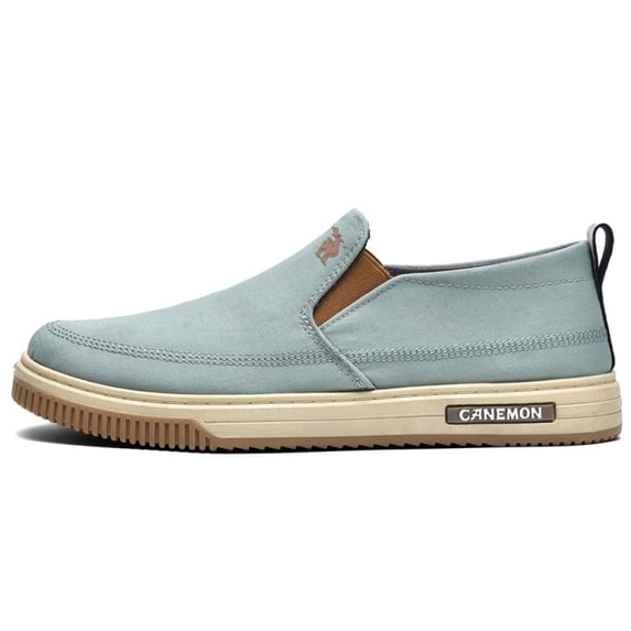 CANEMON Men's Canvas Slip-On Loafers, LY553, Mint Green, US 7.5