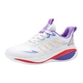 thumbnail image 1 of CANEMON Men's Lightweight Breathable Lace-Up Walking Sneakers, White/Purple, Size 5, 1 of 8