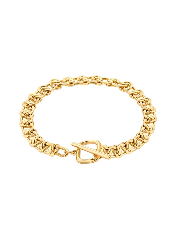 18K Gold Plated Link Chain Bracelet Stacked Chunky Toggle Bracelets Fashion Dainty Jewelry for Women