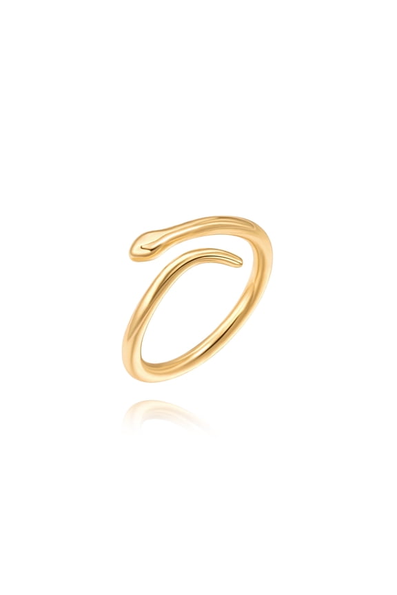 18K Gold Plated Snake Band Rings for Women Dainty Stacking Knuckle Ring Cute Thumb Cool Rings Statement Adjustable Finger Rings
