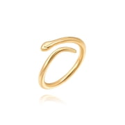 CANEVINKA 18K Gold Plated Snake Band Rings for Women Dainty Stacking Knuckle Ring Cute Thumb Cool Rings Statement Adjustable Finger Rings