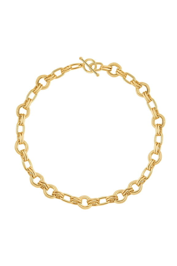 Dainty Chunky Gold Plated Chain Choker Necklace for Women Trendy Toggle Pendant Necklace Statement Simple Thick Chain Necklaces