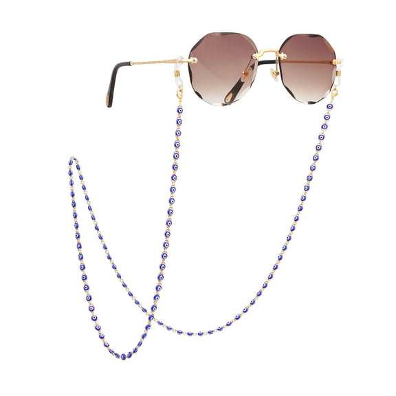 CANEVINKA Evil Eye Beads Eyeglass Chain for Women 18K Gold Plated Sunglasses Strap Holder Reading Glasses Retainer Handmade Around Neck Jewelry Gift for Christmas