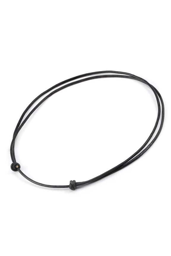 Premium Black Leather Cord Choker Necklace Double Knotted Adjustable Natural Cowrie Shell Necklace for Women Men