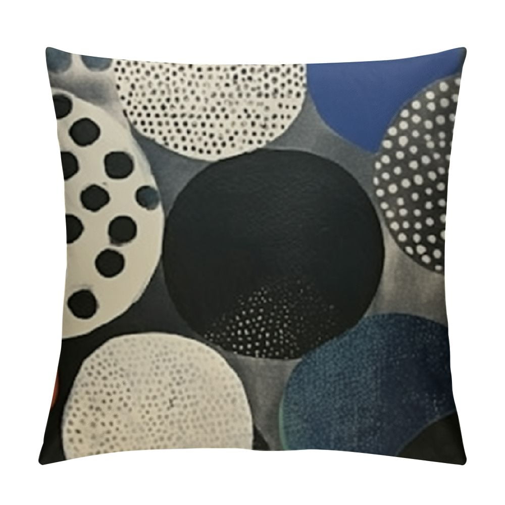 CANFLASHION Boho Abstract Pillow Covers Accent Mid Century Modern Black