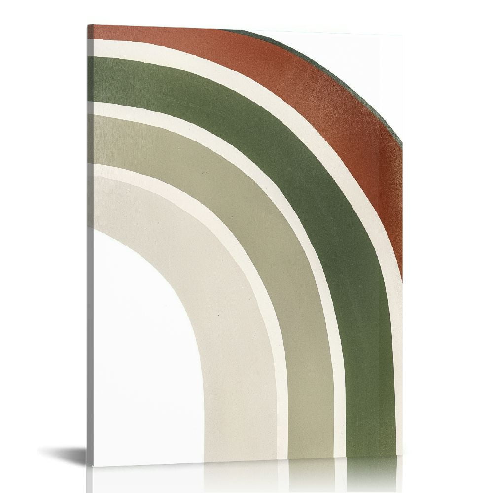 CANFLASHION Boho Rainbow Canvas Wall Art Neutral Rainbow Picture for