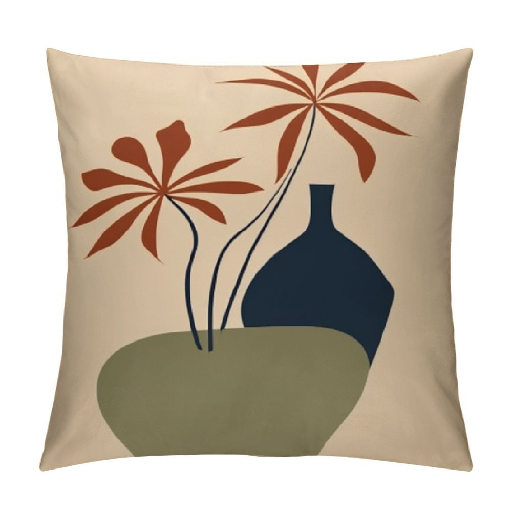 CANFLASHION Boho Sun and Moon Pillow Cover, Sun Sunset Sunrise Mountain