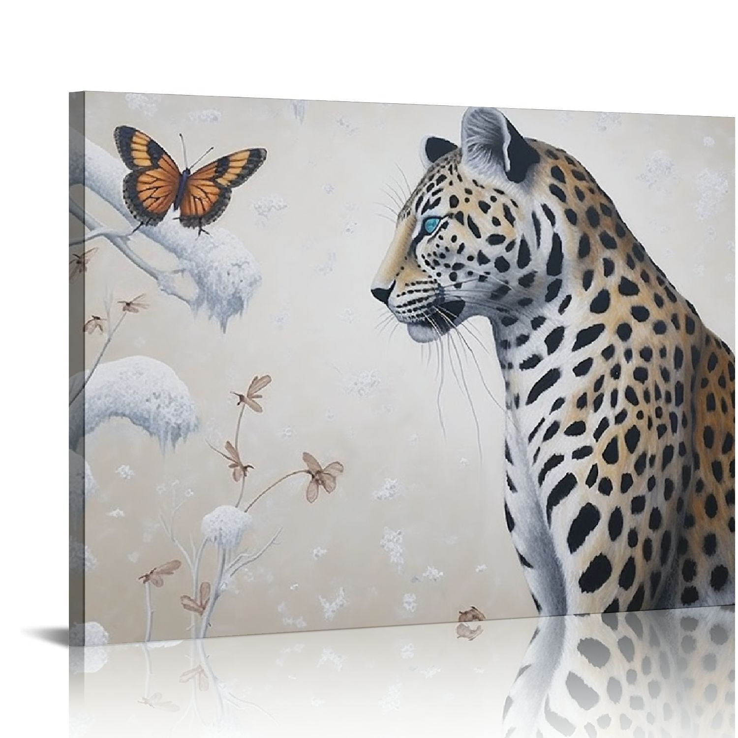CANFLASHION Cheetah Black Gold Wall Art: Leopard Decor Cheetah Print