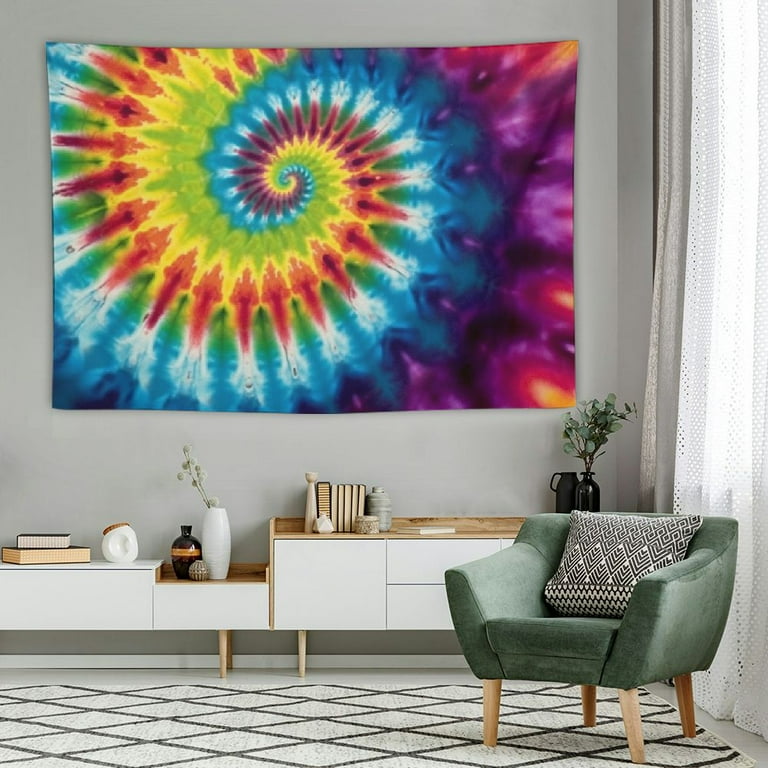 CANFLASHION Colorful Spiral Tie Dye Tapestry Abstract Rainbow Dyed Batik Psychedelic Aesthetic Tapestries Wall Hanging Decor for Living Room Bedroom Dorm Picnic Beach Blanket Walmart