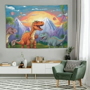CANFLASHION  Cute Cartoon Dinosaur Tapestry for Boys Room Decor Girls Tapestry Wall Hanging for Bedroom Kids Colorful Animal Posters Art Anime Room