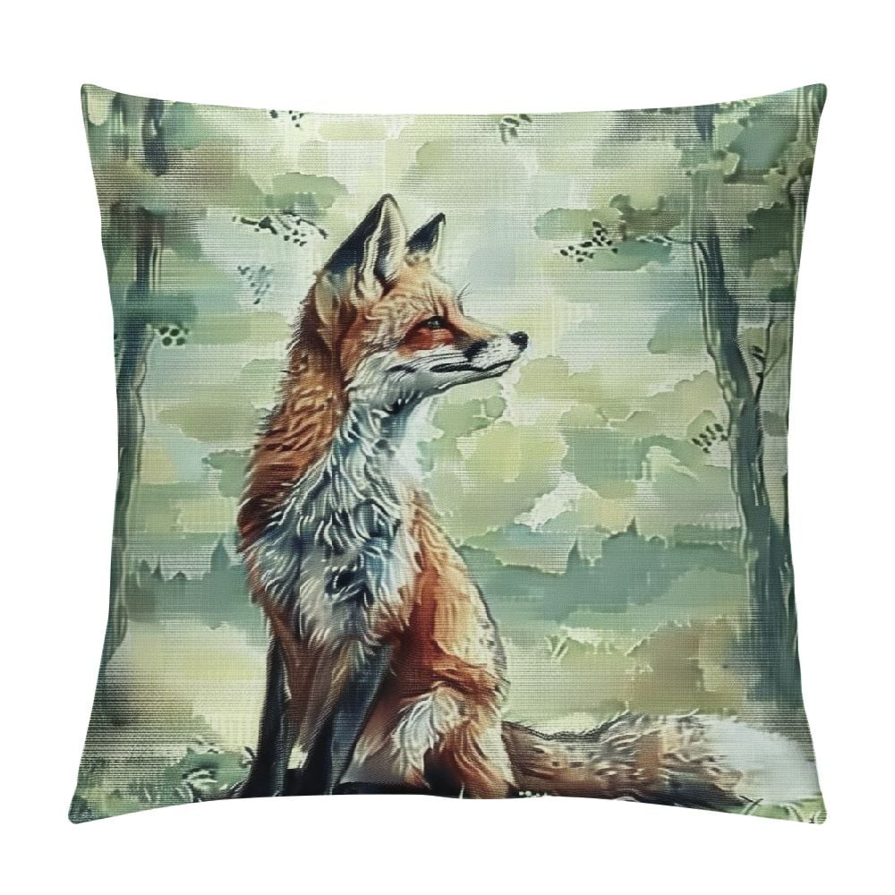 CANFLASHION Forest Animals Pillow Covers Deer Fox Rabbit Bear