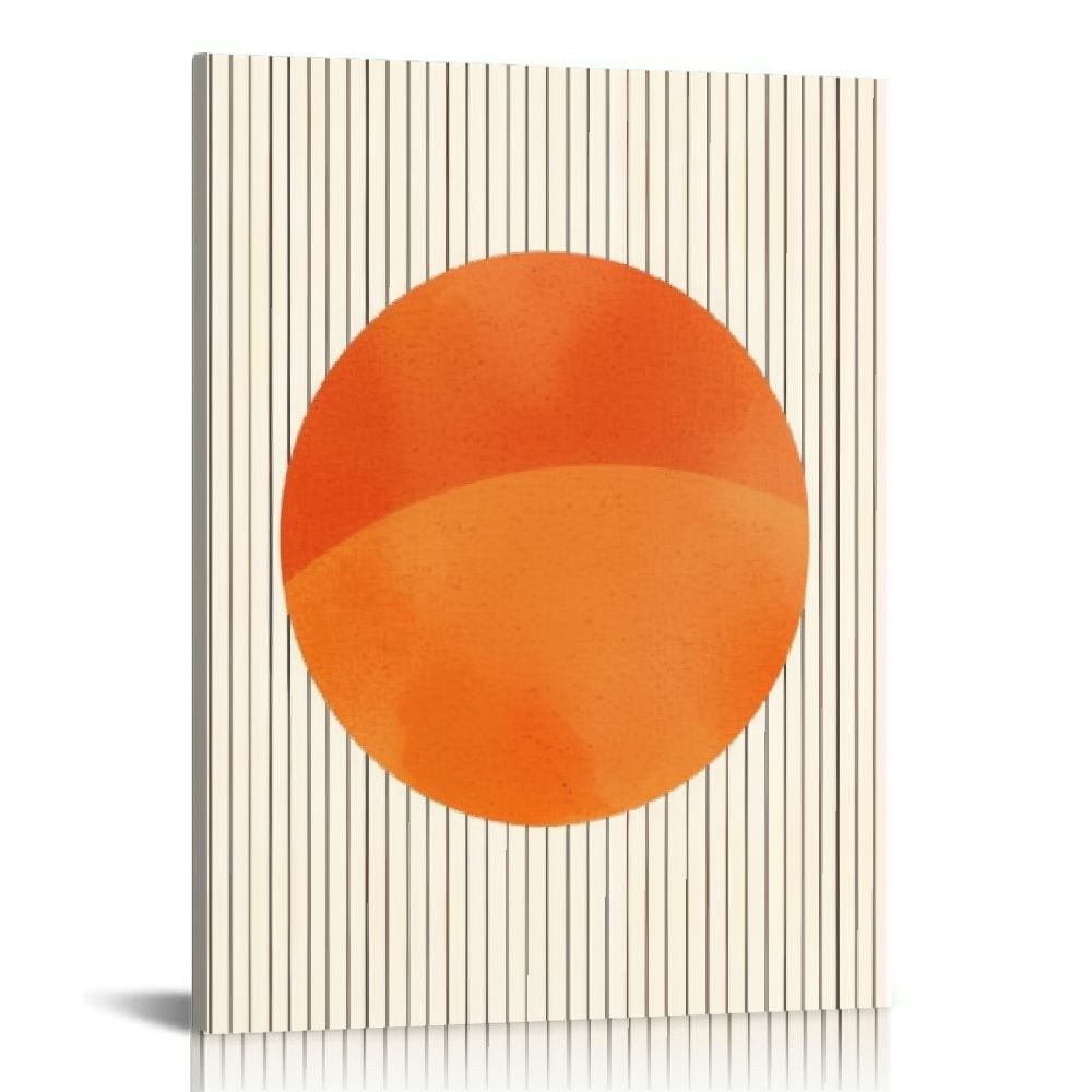 CANFLASHION Orange Boho Canvas Wall Art Orange Geometric Abstract