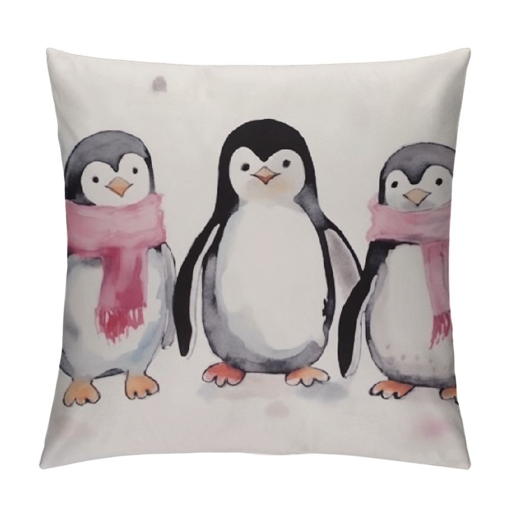 CANFLASHION Penguin Pillow Covers Rctangular Farmhouse Decor Adorable ...