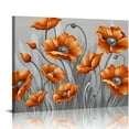 thumbnail image 1 of CANFLASHION  Poppy Flower Pictures Wall Decor Large Orange Paintings Framed Burnt Floral Artwork for Living Room Bedroom Ready to Hang, 1 of 4