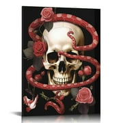 CANFLASHION Poster of Wall Art - Gothic Skull Wall Decor - Snake Picture - Glam Print for Room or Home Decoration - Fashion Design - Designer Gifts for Women, Wife, Her, Teens, Girls - Glamour Couture