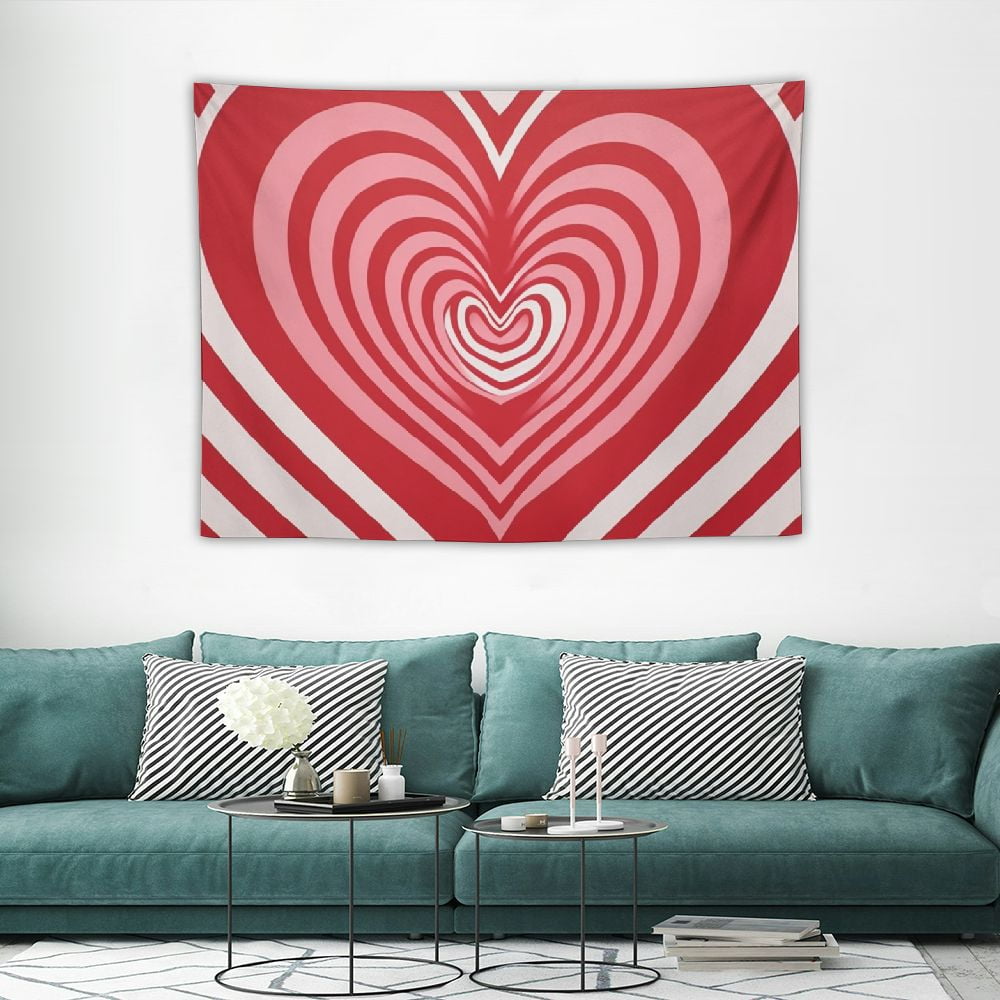 CANFLASHION Red Heart Tapestry Cute Heart Girl Groovy Valentines Day ...