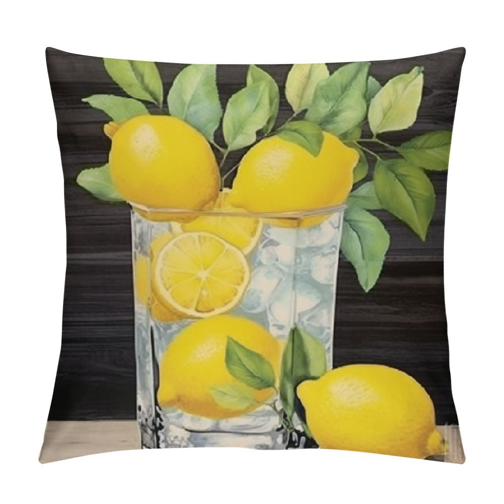 CANFLASHION Summer Lemonade Pillow Covers Lemon Pillows Decorative