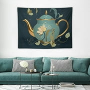 CANFLASHION Tapestry Wall Hanging for Bedroom Home Decor Traditional Chinese Teapot Teacup