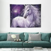 CANFLASHION Unicorn Tapestry, Teen Girl Fantasy Nebula Universe Tapestry for Bedroom Aesthetic, Purple Galaxy Wall tapestry, Cool Cartoon Kids Hippie Art Tapestry Wall Hanging for Daughters
